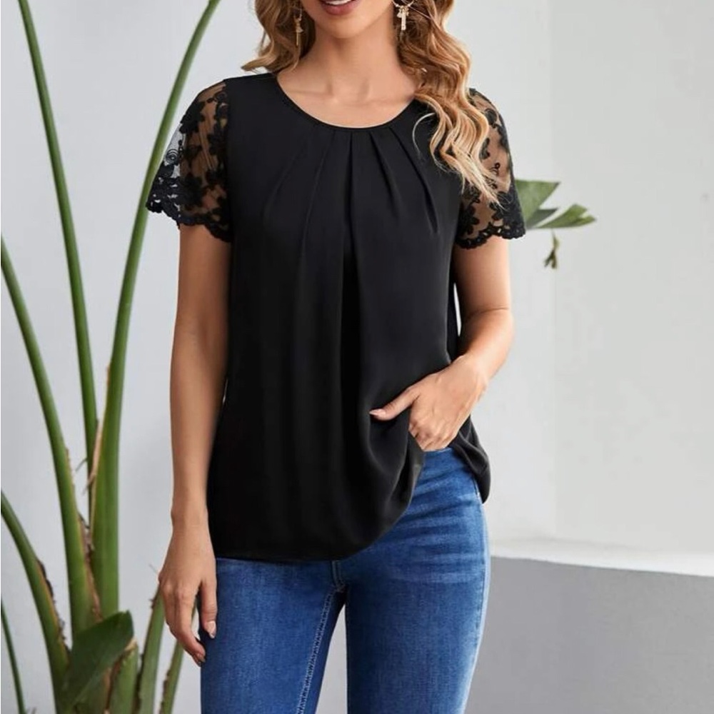 Emery Rose mesh blouse